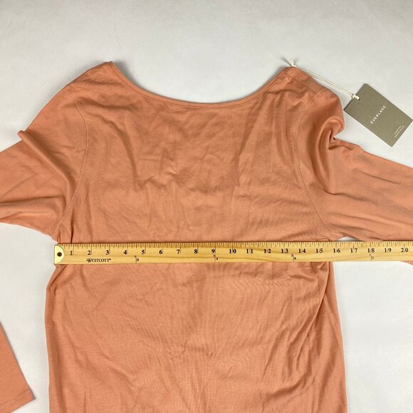 NWT Everlane Supima Scoop Back Long Sleeve Shirt Women's Size XL - Picture 12 of 14